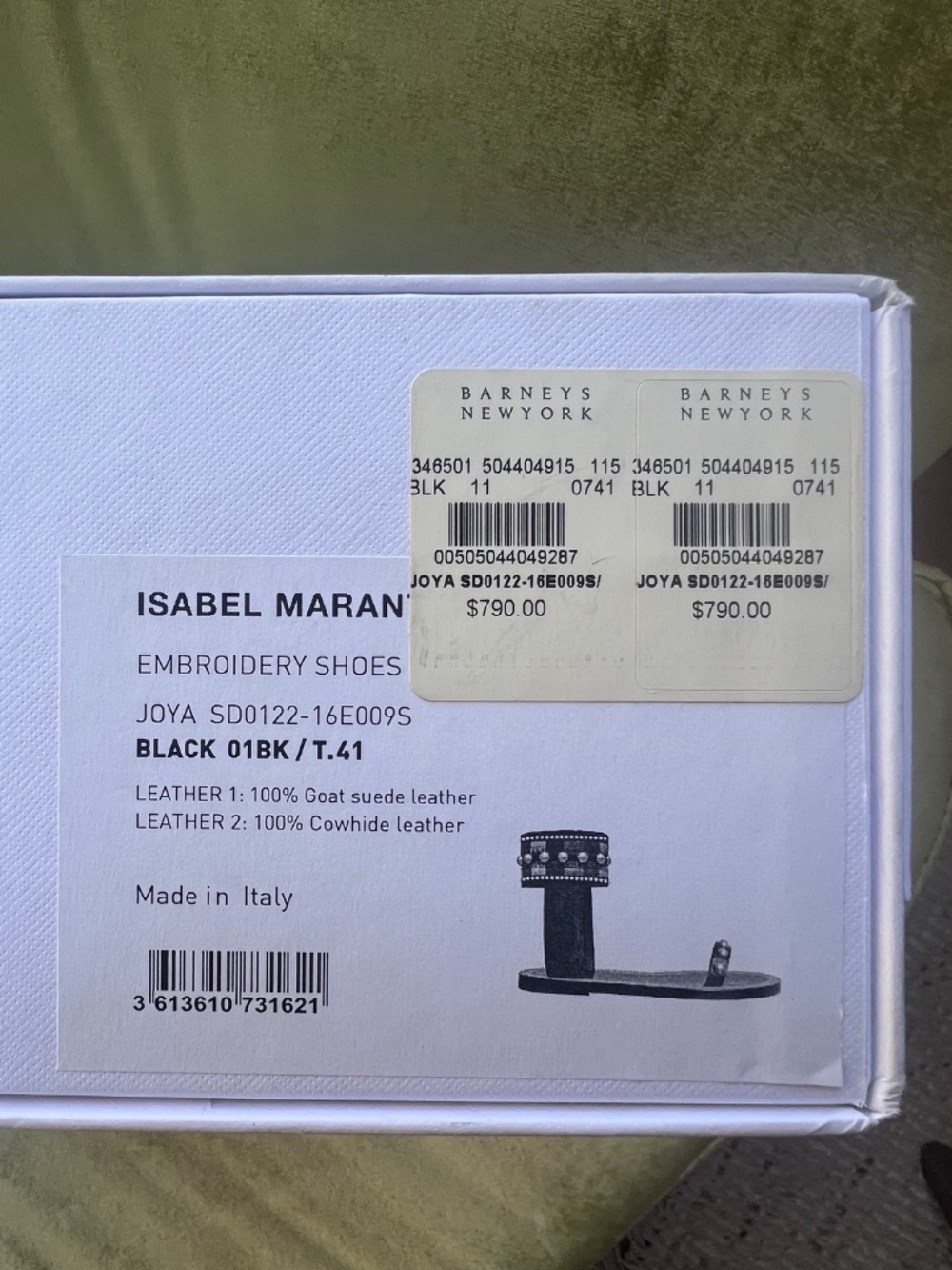 Isabel Marant JOYA Sandals 41 embroidered leather suede black US 10-11 $790 - Picture 10 of 11